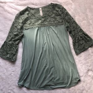 Mint lace boutique tunic top